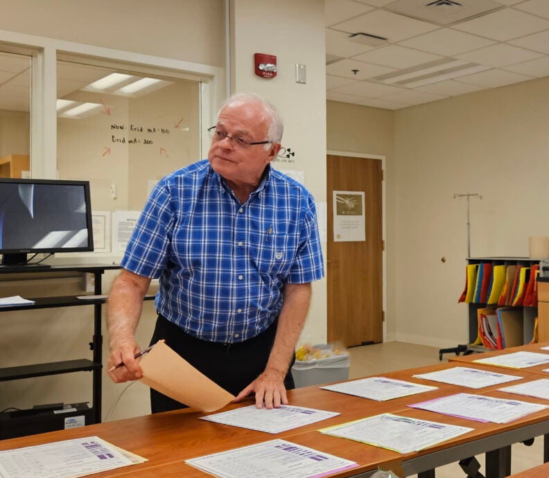 Dr. Norman Rexrode in a classroom setting