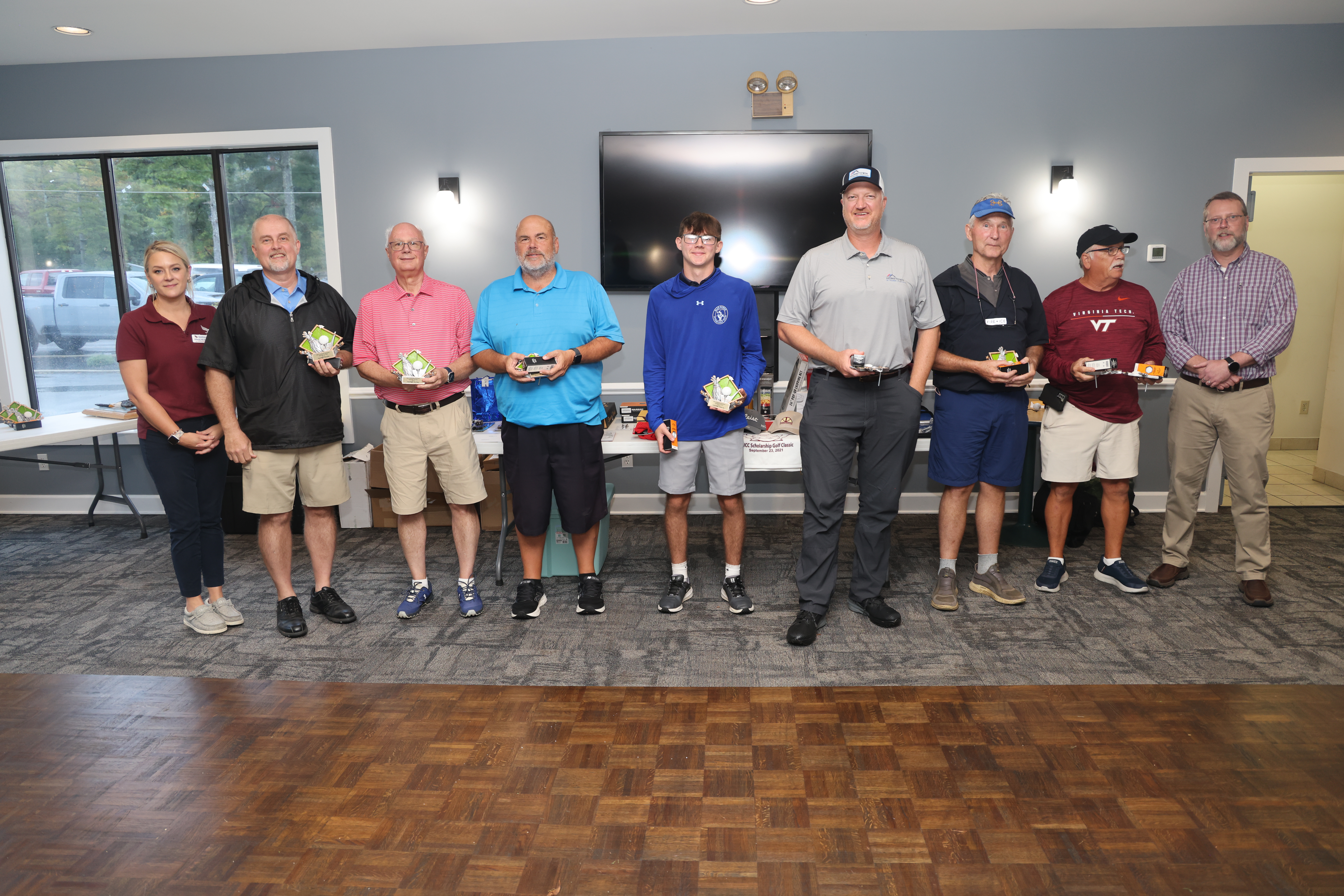Picture of Flights 1-6 alongside Stacey McGhee and Dr. Clinton Hayes