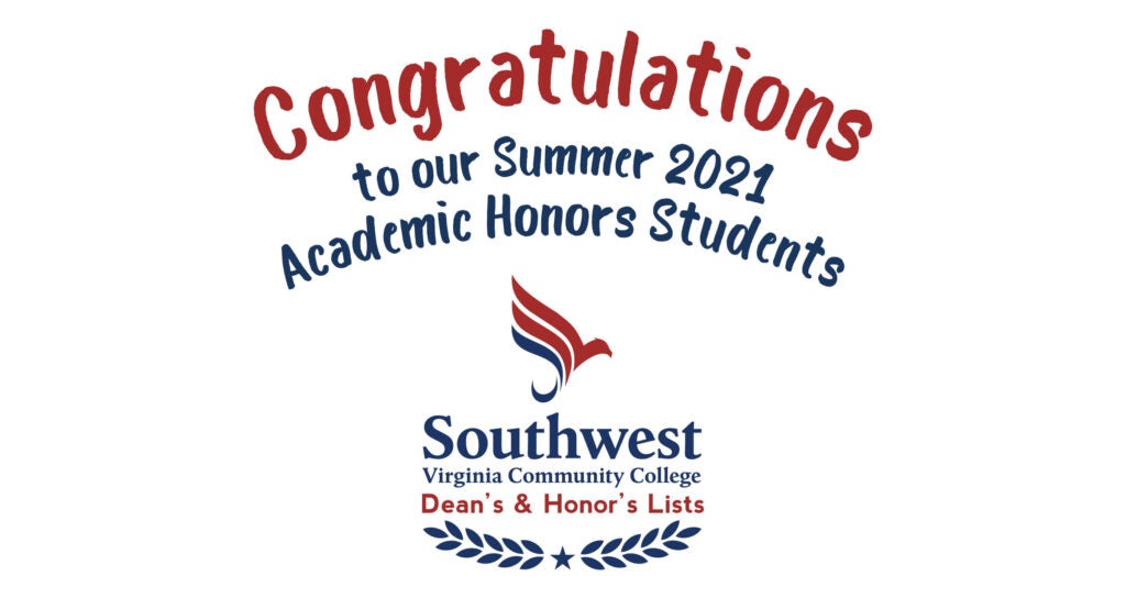 Congratulations to our Summer 2021 Academic Honors Students