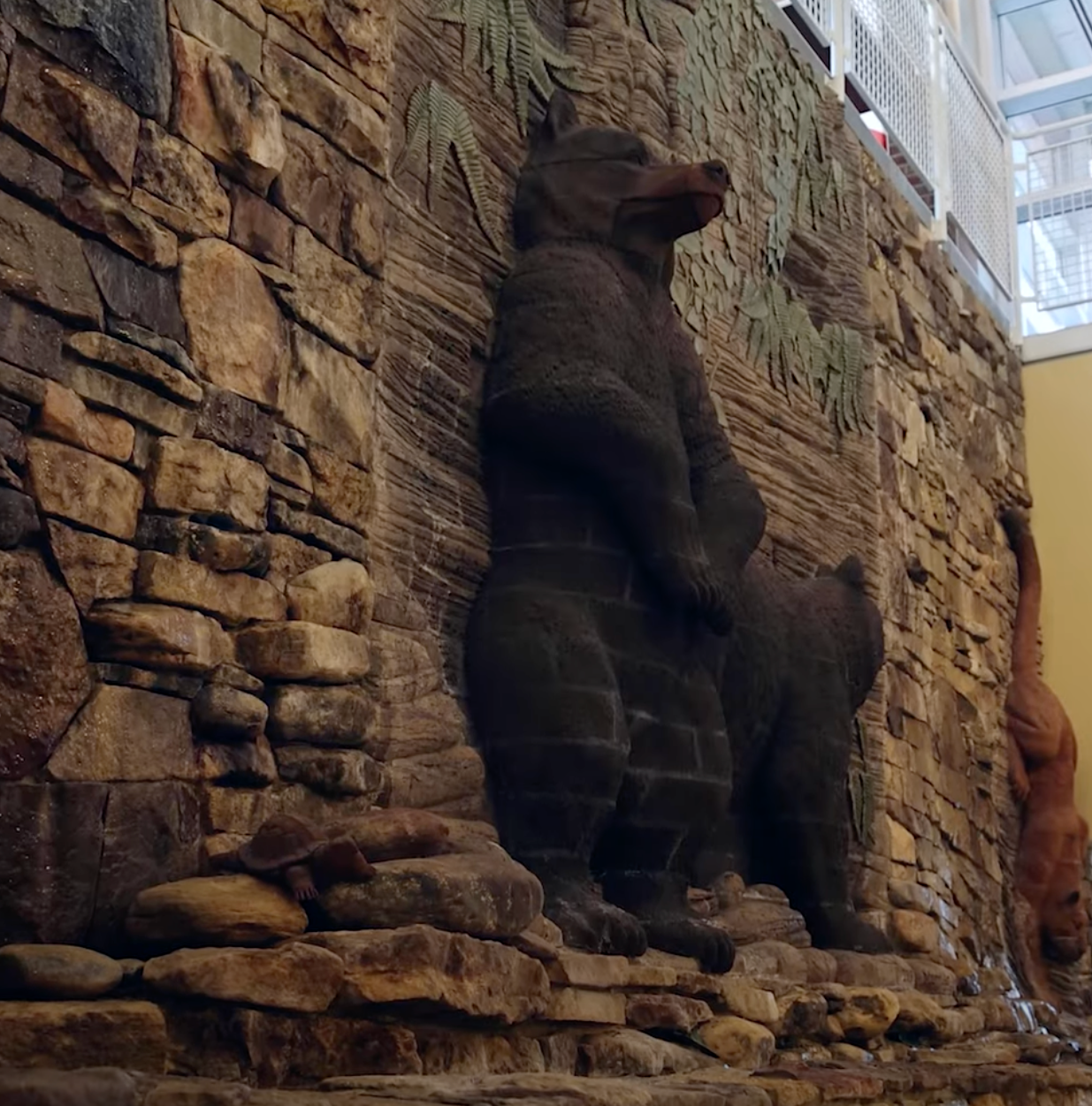 Bears sculpted from bricks