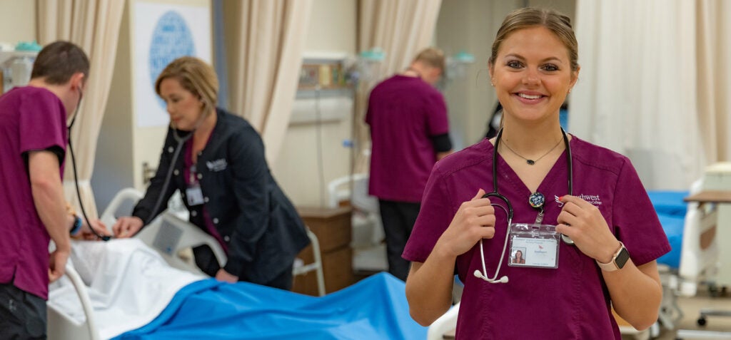 Student in the SWCC nursing lab
