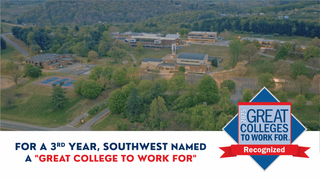 An aerial view of campus